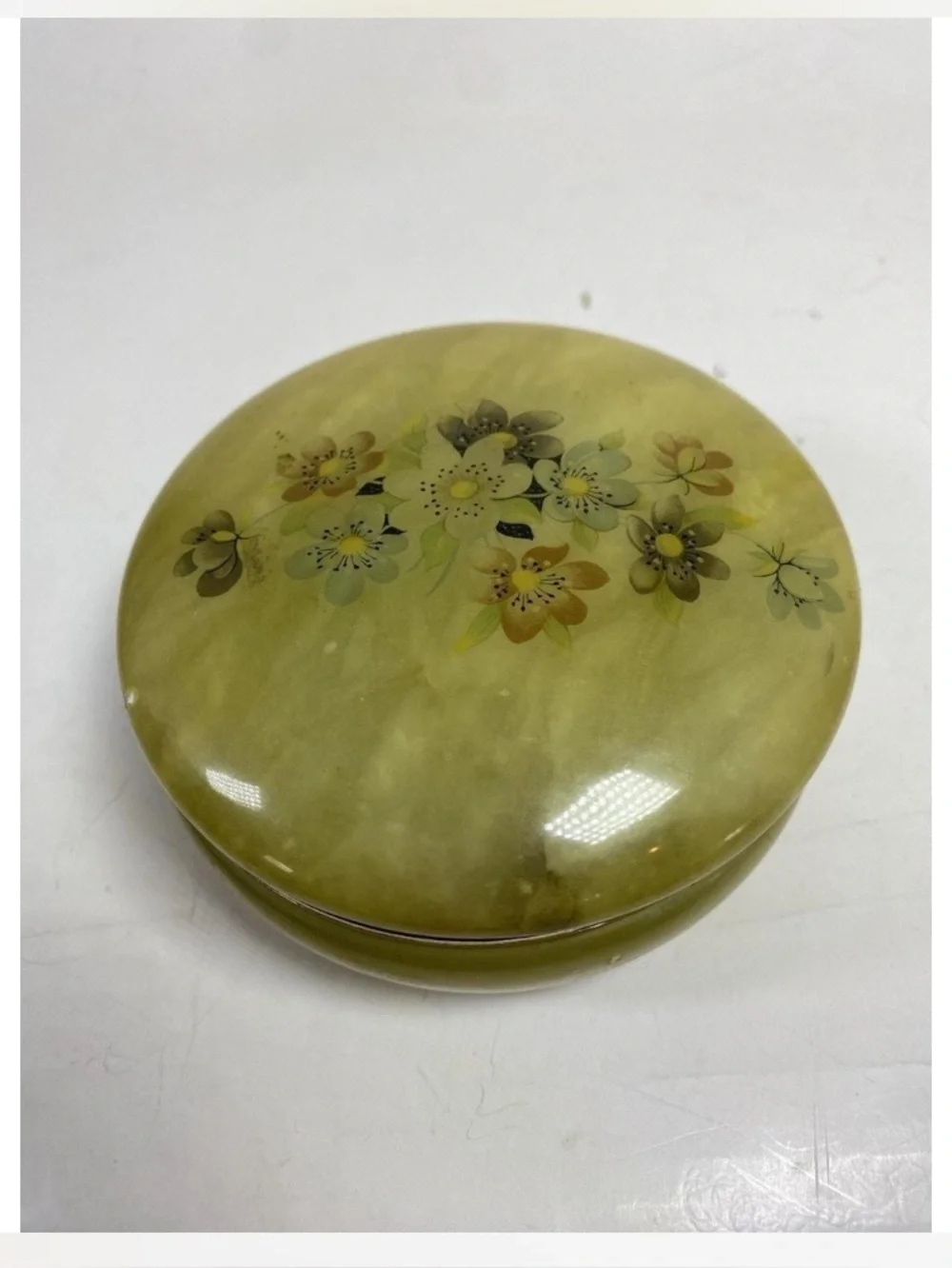 Vintage Alabaster Trinket Box